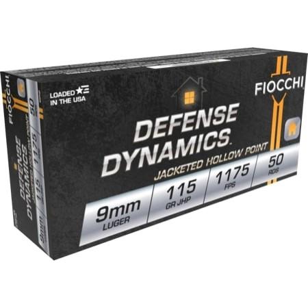 Fiocchi Pistol Shooting Dynamics Handgun Ammunition 9mm Luger 115 gr JHP 1175 fps 50/box - Precision Shot Firearms