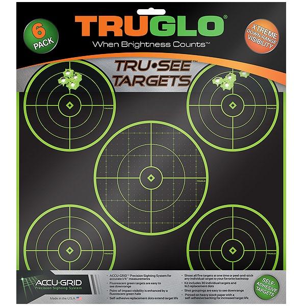 Truglo Tru-See Splatter Target 5 Bullseye 12x12 6/ct - Precision Shot Firearms