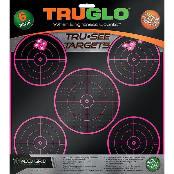 TARGET 5-BULL 12X12 PNK 6PK - Precision Shot Firearms