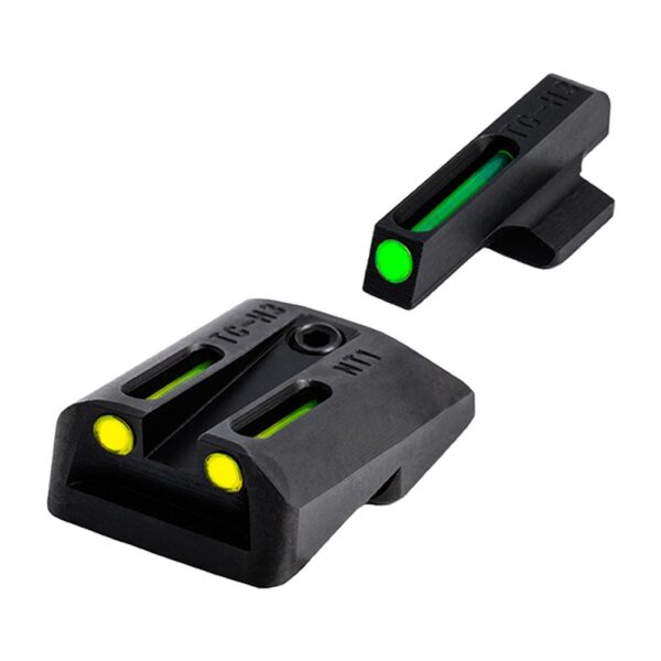 Truglo TFO Tritium/Fiber-Optic Day/Night Sights Fits 1911 .270/.450 Front Green/Rear Yellow - Precision Shot Firearms