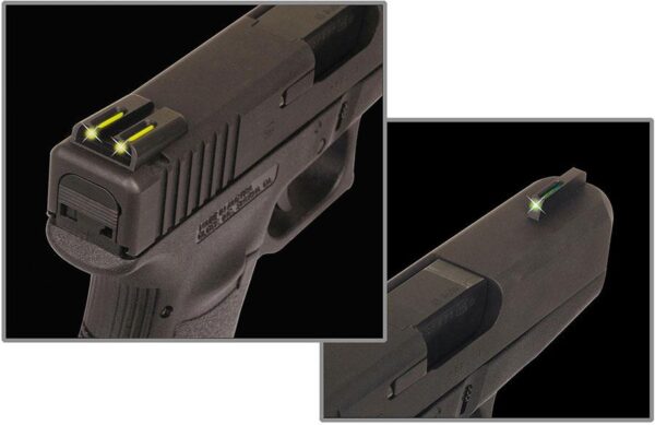 Truglo TFO Tritium/Fiber-Optic Day/Night Sights Fits Novak 1911 .260/.500 - Front Green/Rear Yellow - Precision Shot Firearms