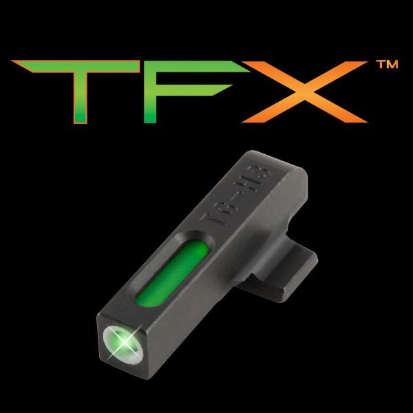 Truglo TFX Tritium/Fiber-Optic Day/Night Sights Beretta PX4 Storm Excluding Compact (Front Sight Only) - White Outline Front/Rear Green - Precision Shot Firearms