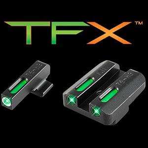 Truglo TFX Tritium-Fiber-Optic Day/Night Sights Fits FNH FNP-40 FNX-40 FNS-40 (Including Compact) - White Outline Front/Rear Green - Precision Shot Firearms
