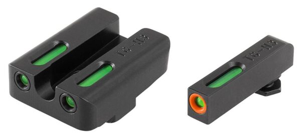 Truglo TFX Pro Tritium/Fiber Optic Day/Night Sights for Glock 20 21 25 29 30 31 32 37 40 41 Orange Outline Front Rear Green - Precision Shot Firearms