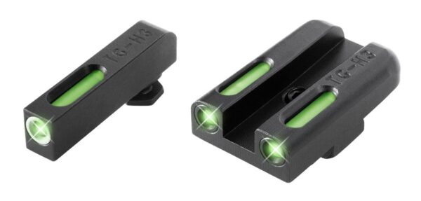 Truglo TFX Tritium/Fiber Optic Day/Night Sights Fits Glock 42 43 43x 48 White Outline Front/Green Rear - Precision Shot Firearms