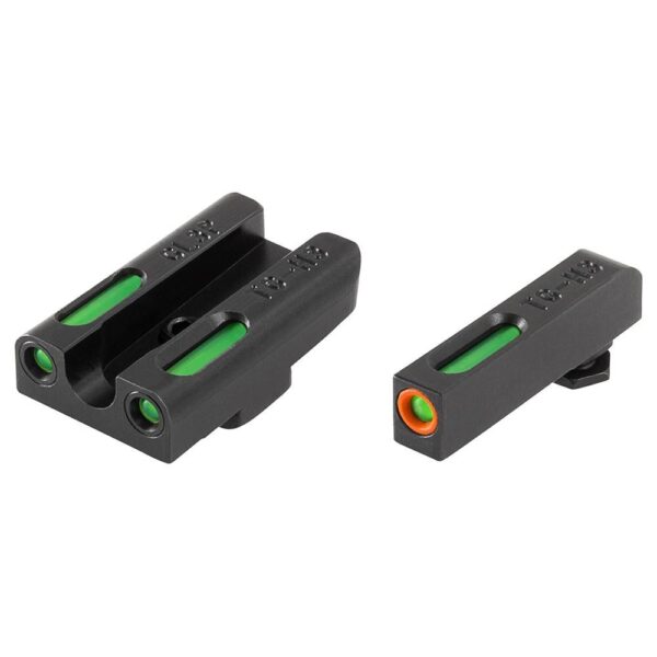 Truglo TFX Pro Tritium/Fiber Optic Day/Night Sights for Glock Slimline Models 42/43/43x/48 Orange Outline Front Rear Green - Precision Shot Firearms