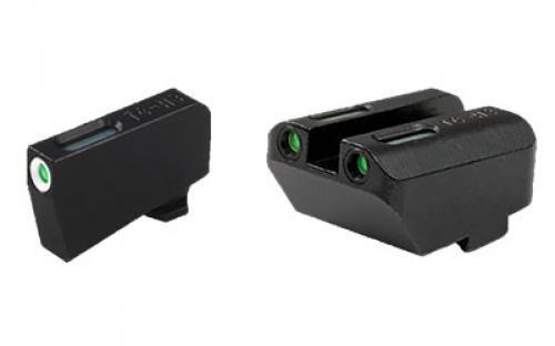 Truglo TFX Tritium/Fiber-Optic Day/Night Sight Set (Suppressor Height) fits Glock 20 21 25 28 29 30 31 32 37 40 and 41 - White Outline Front - Precision Shot Firearms