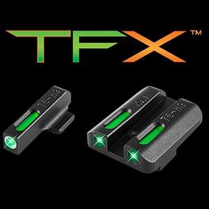 Truglo TFX Tritium/Fiber-Optic Day/Night Sights Fits KAHR Arms K MK P PM T &TP Models with New Dovetail (Post 2004) White Outline Front/Rear Green - Precision Shot Firearms