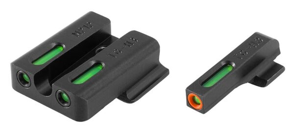 Truglo TFX Pro Tritium/Fiber-Optic Day/Night Sights Fit S&W M&P Shield|S&W M&P 22|S&W M&P SD9|S&W M&P SD40 - Orange Outline Front/Rear Green - Precision Shot Firearms