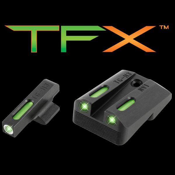 Truglo TFX Tritium/Fiber-Optic Day/Night Sights Fits Novak LoMount cut .260 Front / .450 Rear (1911 5" Govt. .45ACP) Ruger SR1911 Models (regardless o - Precision Shot Firearms