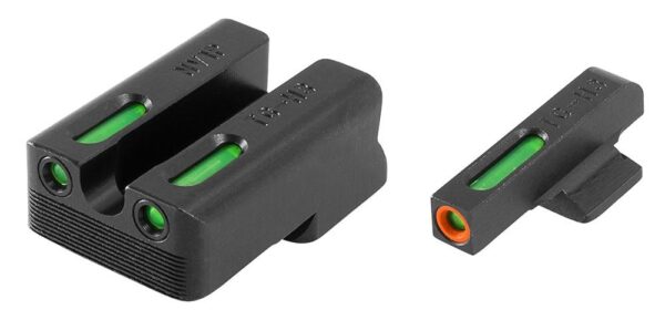 Truglo TFX Pro Tritium/Fiber-Optic Day/Night Sights Fit Novak LoMount cut .260 front / .450 rear - Orange Outline Front/Rear Green - Precision Shot Firearms