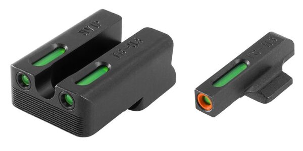 Truglo TFX Pro Tritium/Fiber-Optic Day/Night Sights Fit Novak LoMount cut .270 front / .450 rear - Orange Outline Front/Rear Green - Precision Shot Firearms