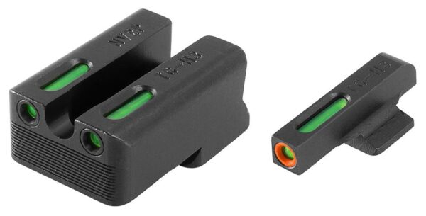 Truglo TFX Pro Tritium/Fiber-Optic Day/Night Sights Fit Novak LoMount cut .260 front / .500 rear - Orange Outline Front/Rear Green - Precision Shot Firearms