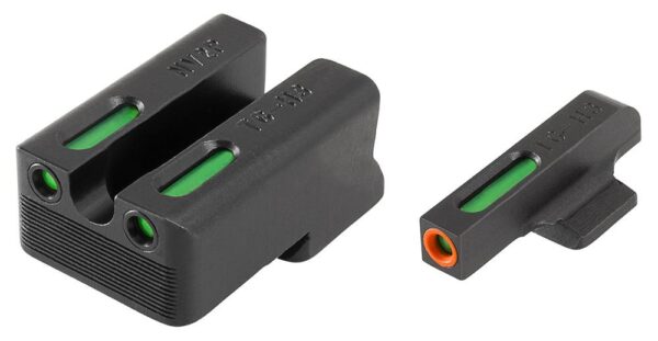 Truglo TFX Pro Tritium/Fiber-Optic Day/Night Sights Fit Novak LoMount cut .270 front / .500 rear - Orange Outline Front/Rear Green - Precision Shot Firearms