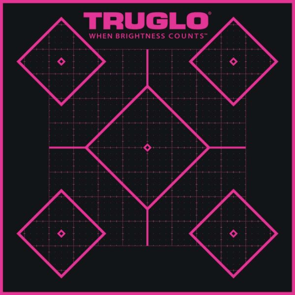 TRUGLO TRU-SEE Self Adhesive Targets - Handgun 12x18 Pink 6 Pack - Precision Shot Firearms