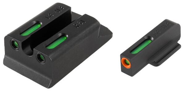 Truglo TFX Pro Tritium/Fiber-Optic Day/Night Sights Fit Ruger SR9|Ruger SR9C|Ruger SR40|Ruger SR40C|Ruger SR45 - Orange Outline Front/Rear Green - Precision Shot Firearms