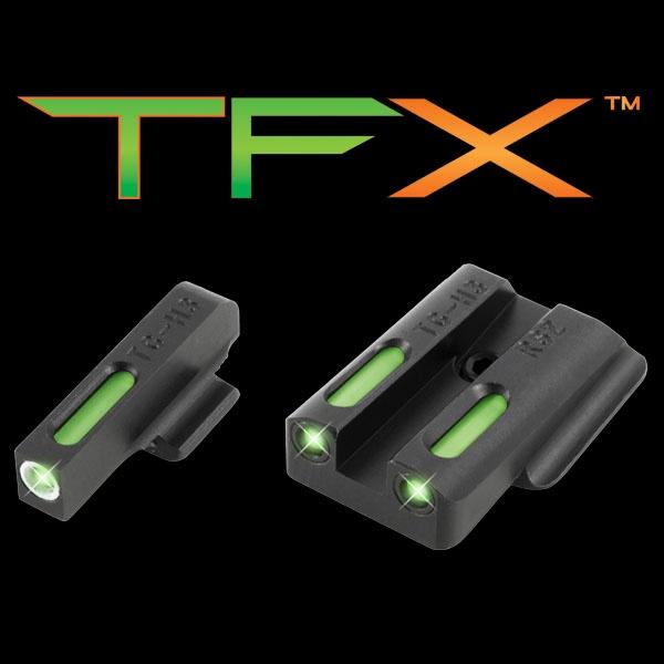 Truglo TFX Tritium/Fiber-Optic Day/Night Sights Fits Ruger LC9 / 9s / 380 - White Outline Front/Rear Green - Precision Shot Firearms