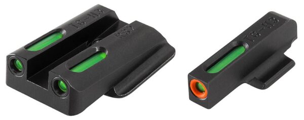 Truglo TFX Pro Next Gen Tritium & Fiber Optic Xtreme Handgun Sight - Ruger LC9|Ruger LC9s|Ruger LC380 - White Orange Front/Rear Green - Precision Shot Firearms