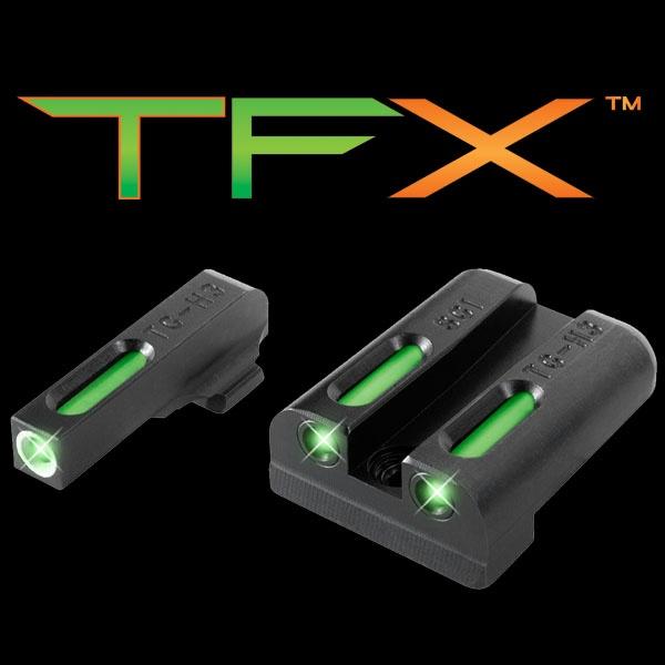 Truglo TFX Tritium/Fiber-Optic Day/Night Sights - SIG #8 #8 Set - White Outline Front/Rear Green - Precision Shot Firearms