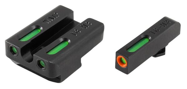 Truglo TFX Pro Tritium/Fiber-Optic Day/Night Sights Fit Walther P99/Walther PPQ - Orange Outline Front/Rear Green - Precision Shot Firearms