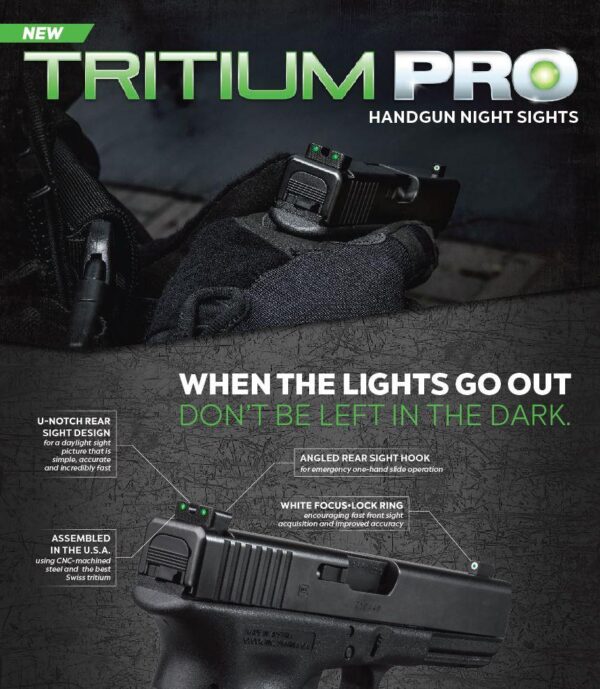 Truglo Tritium Pro Night Sights Fit Kahr Arms K MK P PM T&TP Models with New Dovetail (Post-2004) - Front Outline White/Rear Green - Precision Shot Firearms