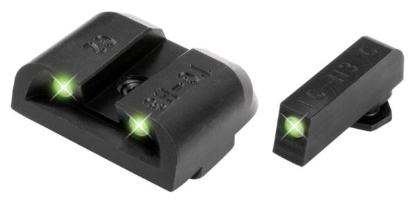 Truglo Tritium Pro Night Sights Fit Glock MOS 20 21 25 28 29 30 31 32 37 40 and 41 - White Outline Front/Rear Green - Precision Shot Firearms