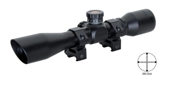 Truglo Tru-Brite Extreme Compact Tactical Rifle Scope with Rings - 4x32mm Mil-Dot 4" Matte - Precision Shot Firearms