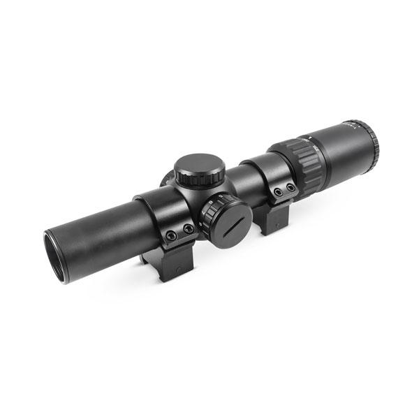 Truglo OPTI-SPEED Crossbow Scope with Weaver Style 30mm Rings - 1-4x24mm Illuminated BDC Reticle Black Matte - Precision Shot Firearms