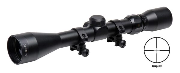 Truglo Trushot Rifle Scope w/Weaver Style Rings - 3-9x40mm 11.52-37.7' 3.15-3.94" Matte - Precision Shot Firearms