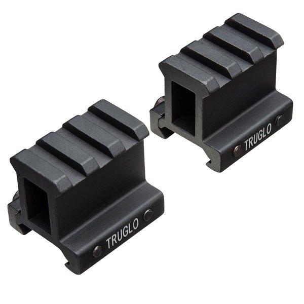 Truglo 2-Piece Riser Mount Adapter For Picatinny Rail 1" Aluminum 1.36" L - Precision Shot Firearms
