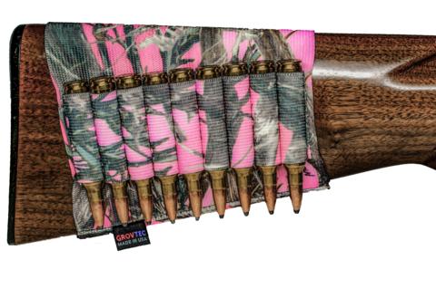 Grovtec Buttstock Cartridge Shell Holder- Rifle Open Style TrueTimber Pink - Precision Shot Firearms