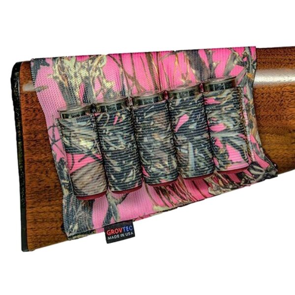 Grovtec Buttstock Cartridge Shell Holder Shotgun Open Style True Timber Pink - Precision Shot Firearms