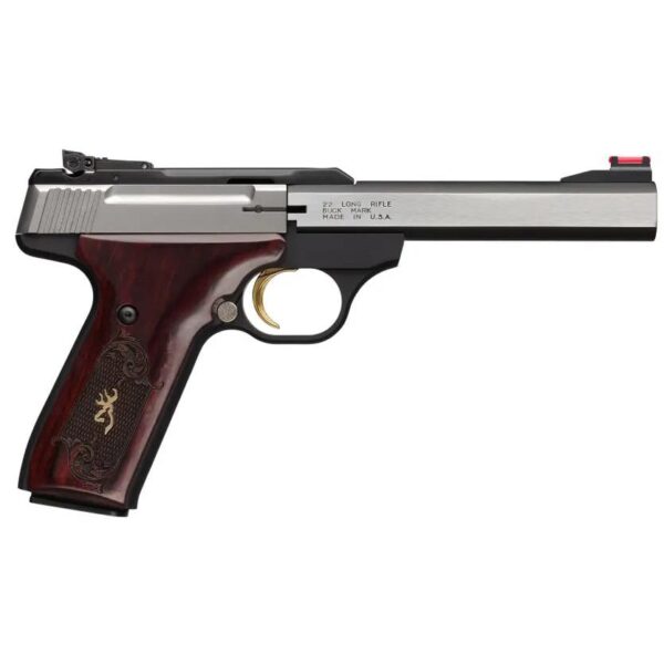 Browning Buck Mark Medallion Rosewood Handgun .22LR 10rd Magazine 5.5" Barrel Pro Target Sights CA Compliant - Precision Shot Firearms