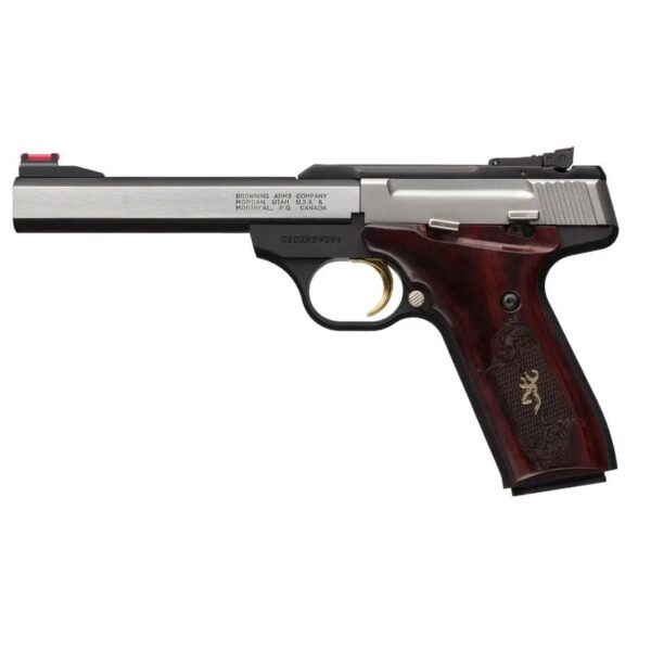 Browning Buck Mark Medallion Rosewood Handgun .22LR 10rd Magazine 5.5" Barrel Pro Target Sights CA Compliant - Precision Shot Firearms