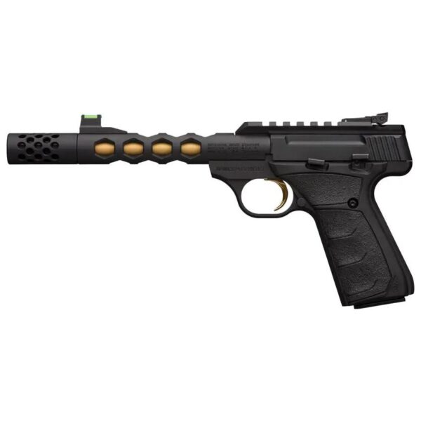 Browning Buck Mark Plus Vision Black/Gold Suppressor Ready Handgun .22 LR 10rd Magazine 5.875" Threaded Barrel - Precision Shot Firearms