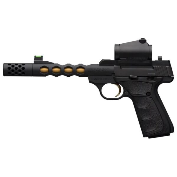 Browning Buck Mark Vision Handgun .22 LR 10rd Magazine 5.875" 1/2x28 Threaded Barrel Black Gold with Vortex Red Dot - Precision Shot Firearms