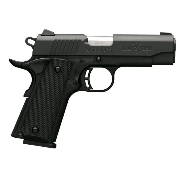 Browning 1911 380 Black Label Compact Handgun 380 ACP 8rd Magazine 3.625" Barrel Black - Precision Shot Firearms