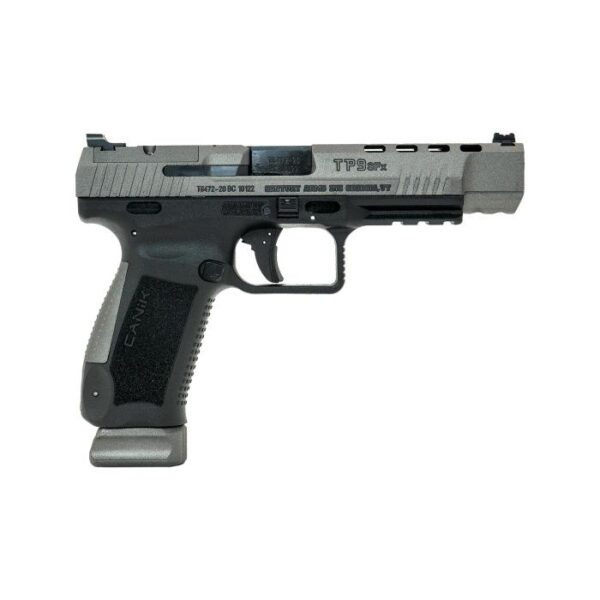 Canik TP9SFx Handgun 9mm Luger 20rd Magazines(2) 5.2" Barrel Optic Ready Tungsten Finish - Precision Shot Firearms