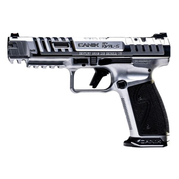 Canik SFx Rival-S Chrome Handgun 9mm Luger 18rd Magazines(2) 5" Barrel Silver - Precision Shot Firearms