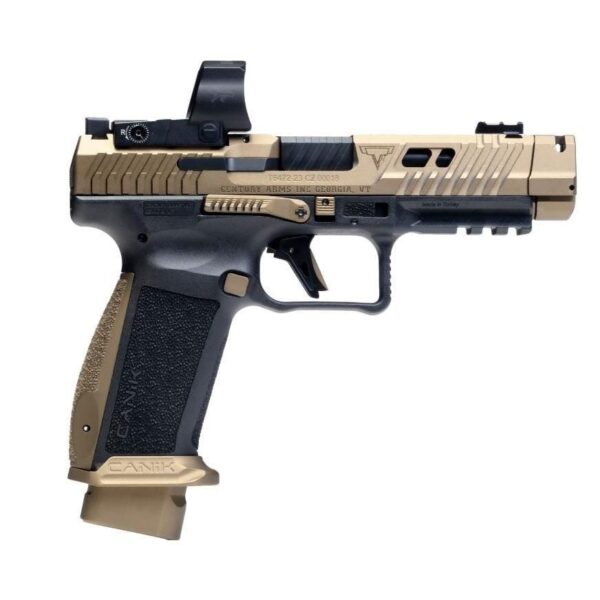 Canik TTI Combat Handgun 9mm Luger 18rd Magazines (2) 4.6" Barrel Black and Bronze with Mecanik M03 Optic - Precision Shot Firearms
