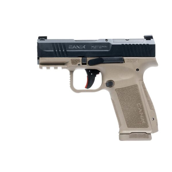 Canik Mete MC9L Handgun 9mm Luger 17rd Magazines(2) 3.18" Barrel Optic Ready Black Slide FDE Frame - Precision Shot Firearms