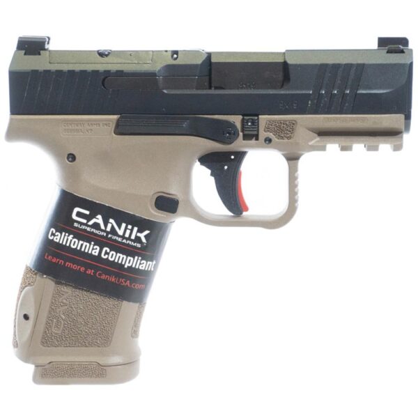Canik Mete MC9 L Handgun 9mm Luger 10rd Magazine 3.18" Barrel Black/FDE CA Compliant - Precision Shot Firearms
