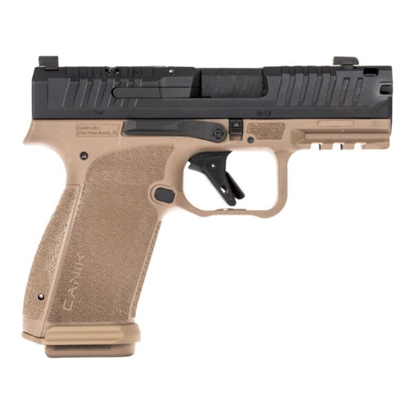 Canik METE MC9 Prime Handgun 9mm Luger 17rd Magazines (2) 3.64" Barrel Two-Tone Black FDE - Precision Shot Firearms