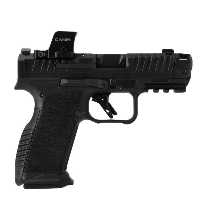Canik Prime Radian Handgun 9mm Luger 17rd Magazines(2) 3.83" Comp Barrel Optic Ready Black W/Onyx Red Dot - Precision Shot Firearms