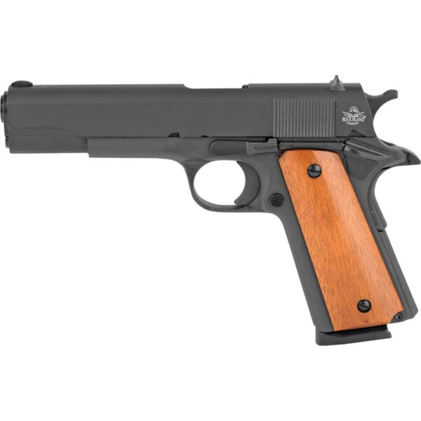 Rock Island M 1911 GI Standard Handgun .45 ACP 8/rd Magazine 5" Barrel Black with Wood Grips MA/MD Compliant - Precision Shot Firearms
