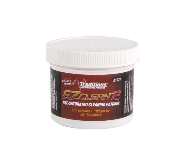 Traditions EZ Clean 2 Pre-Saturated Cleaning Patches - 100/Jar 2.5" Dia. - Precision Shot Firearms