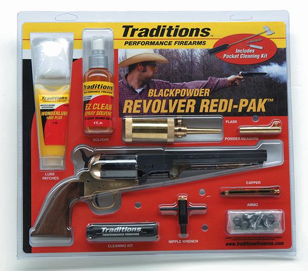 Traditions 1851 Navy Redi-Pak Black Powder Revolver / Walnut / Brass .44 Cal 7.375" Blued Barrel - Precision Shot Firearms