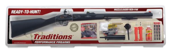 Traditions Deerhunter Flintlock Rifle .50 24" Blued Barrel Synthetic Stock with Redi-Pak - Precision Shot Firearms