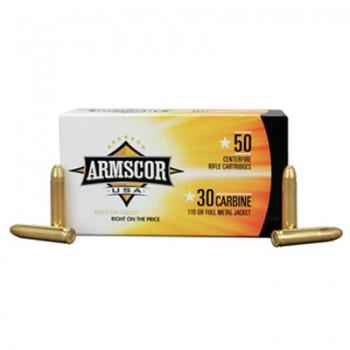 Armscor Rifle Ammunition .30 Carbine 110 gr FMJ 1915 fps 50/ct - Precision Shot Firearms