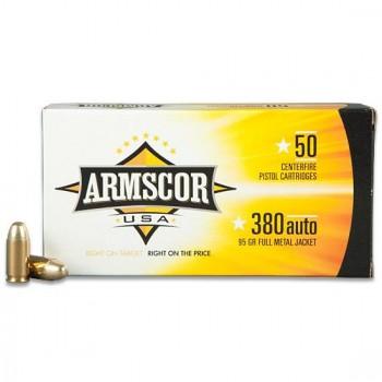 Armscor Handgun Ammunition .380 ACP 95 gr FMJ 920 fps 50/ct - Precision Shot Firearms